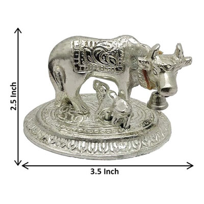 "Pure Silver Cow and Calf - (wt 48gms) - Click here to View more details about this Product